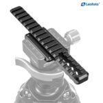 Leofoto GSA-180 Adapterschiene richtkijker gemonteerd op statief via Weaver-naar-Arca-Swiss adapterrail