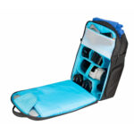 Dulepro City Backpack B420 V2 black volledig geopend met blauwe binnenkant en verdelers