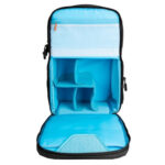 Dulepro City Backpack B420 V2 black volledig geopende rugzijde met overzicht camera- en laptoppakket