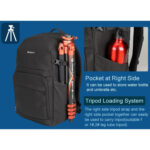 Dulepro City Backpack B420 V2 black detailweergave van statiefbevestiging en zijvak