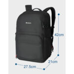 Dulepro City Backpack B420 V2 black technische tekening met maat- en vakinformatie