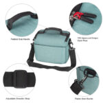 Dulepro Companion Shoulder Bag S22 light green zijaanzicht met detailweergaven van schouderriem en ritssluiting