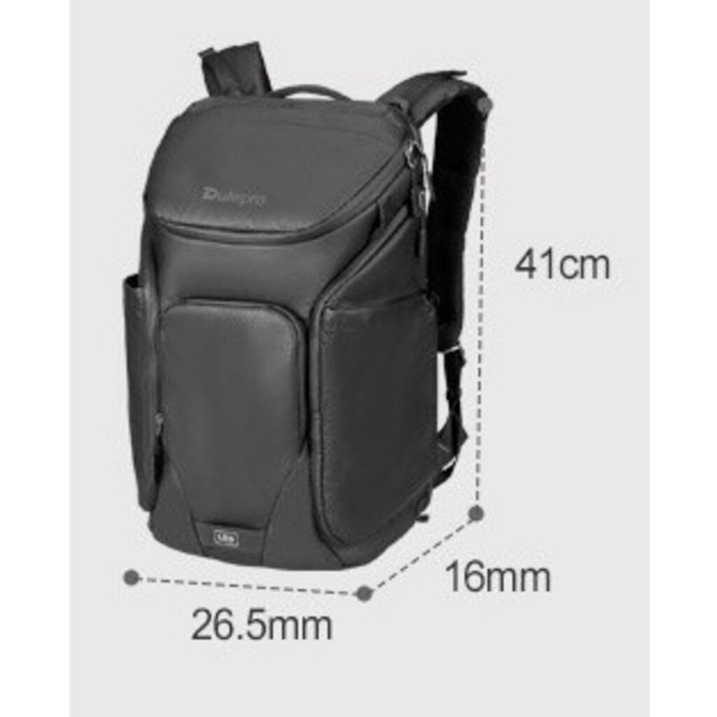 Dulepro Explorer Backpack B410N compacte zijaanzichtweergave van geëxpandeerd rugzakformaat