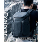 Dulepro Explorer Backpack B480N gedragen op de rug met zicht op achterpaneel in outdoor omgeving
