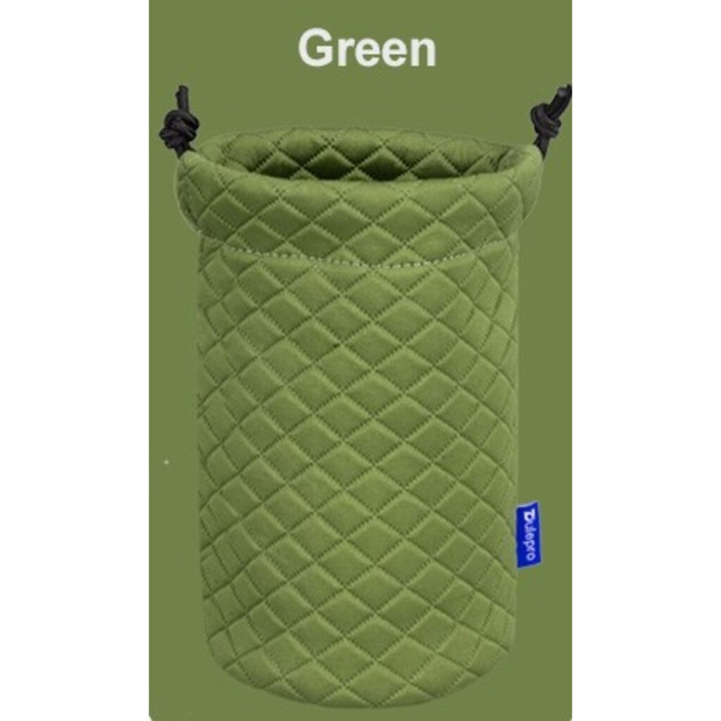 Dulepro Magic Lens Pouch L groen met labelaanduiding en rechtopstaand weergegeven
