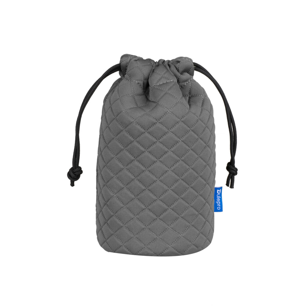 Dulepro Magic Lens Pouch S grijs achterkant met licht afgeronde vorm en sluitkoord