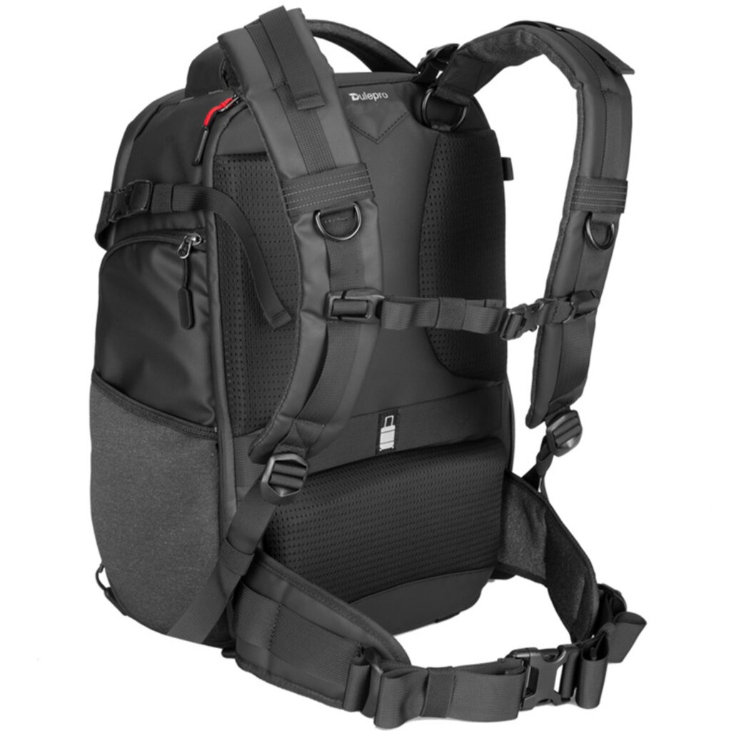 Dulepro Pioneer Pro Backpack B420N achterkant met gewatteerde ondersteuning en heupriem