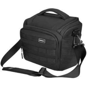 Dulepro Pioneer Shoulder Bag S22 zijaanzicht met draaggreep en zijvak met ritssluiting