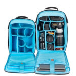 Dulepro-Top-Backpack-B460N-V2-8 Dulepro Top Backpack B460N V2 overzicht van binnenruimte met twee indelingsvarianten in blauwe HPS-EVA voering