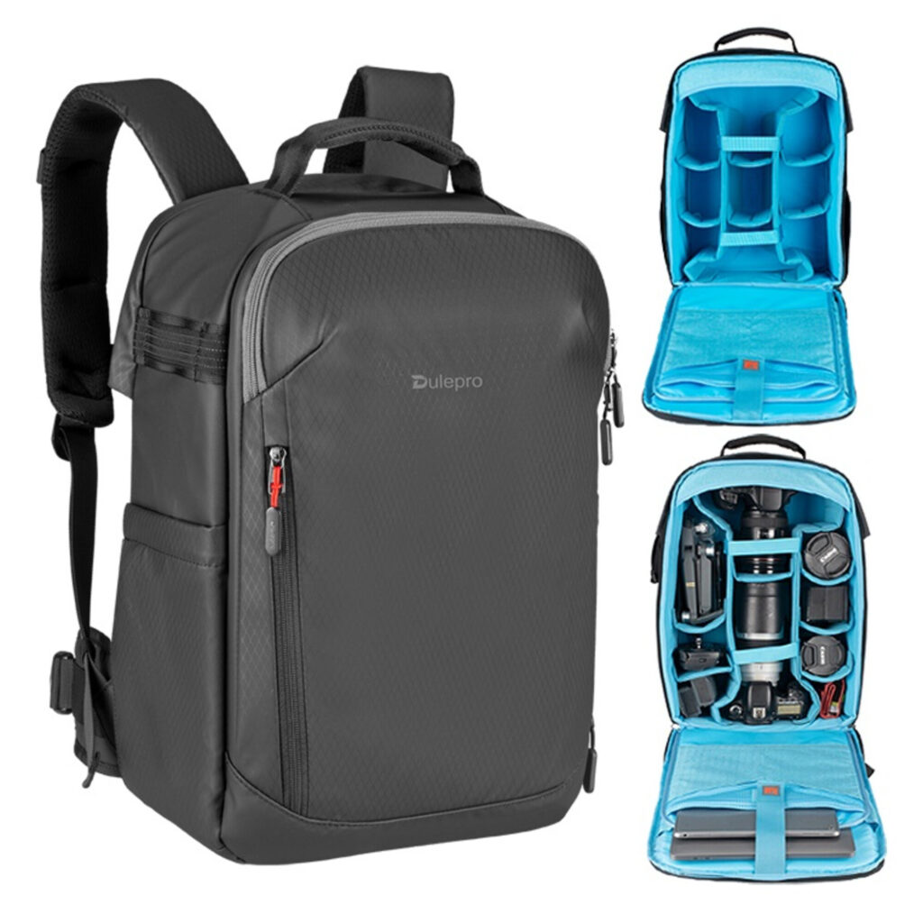 Dulepro Top Backpack B480N V2 overzicht van binnenruimte met dubbele HPS-EVA configuraties in blauw voering