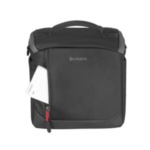 Dulepro Top Schoudertas S17 achteraanzicht met handvat en voorvak met zichtbaar label
