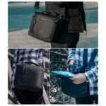 Dulepro Top Shoulder Bag S22 in gebruik gedragen als schoudertas bij buitenlocatie