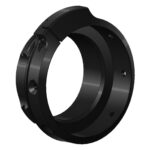 EP Arms Objectiefadapter RotoClip GWA voor Pulsar Core / FN close-up van zwarte modulaire adapterring met schroefgaten en vergrendeling.