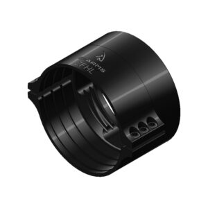 EP Arms Objectiefadapter 46mm perspectiefaanzicht van zwarte RotoClip ZFHL-objectiefadapter met 46mm klemming en gladde buitenzijde.