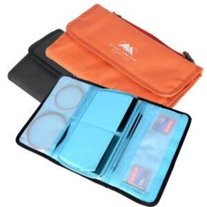 Summit-Creative Filterbag FB100-8 oranje opengeklapt met blauwe binnenvoering en filtervakken