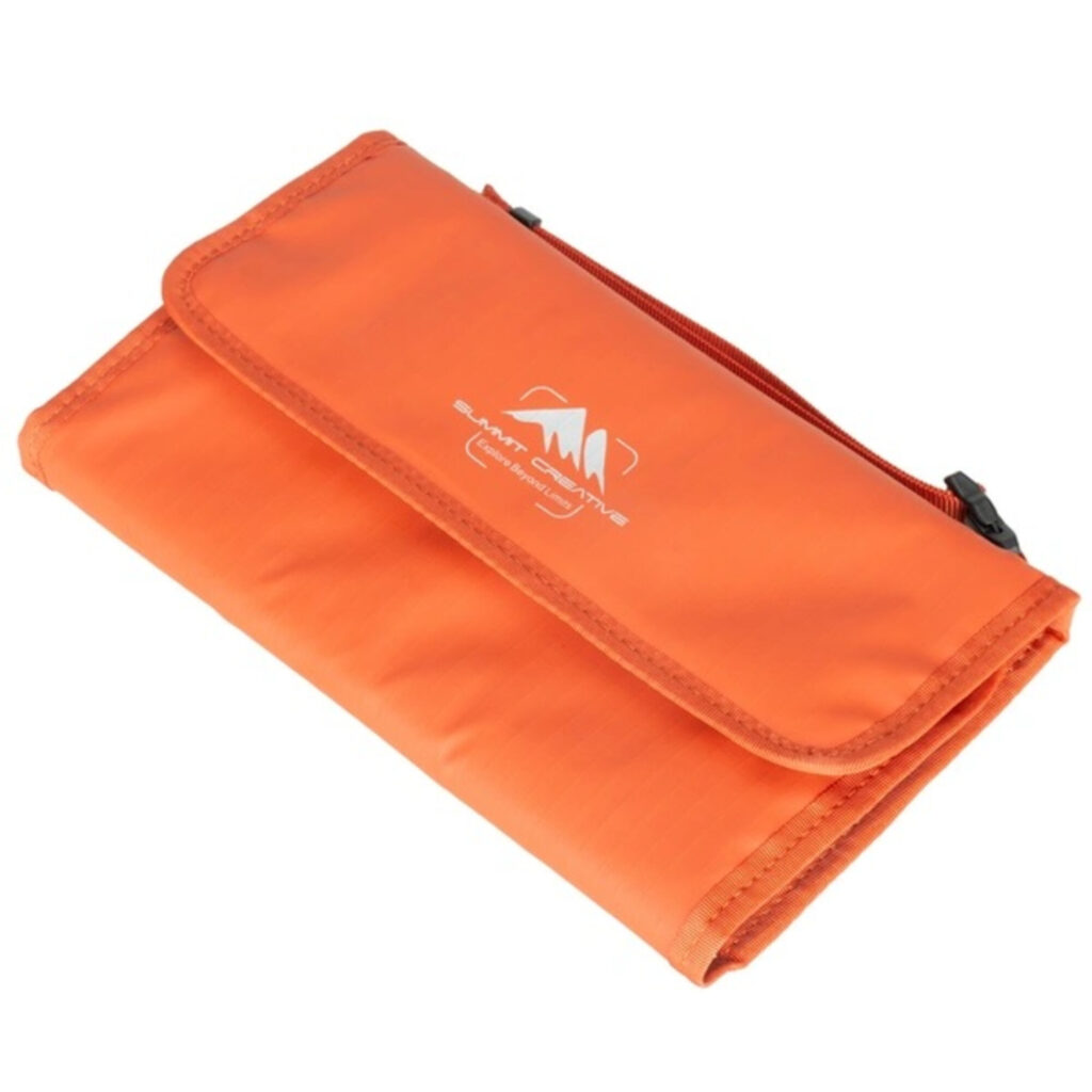 Summit-Creative Filterbag FB100-8 oranje vooraanzicht met logobedrukking en compacte sluiting