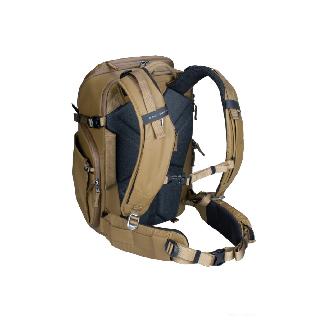 Summit-Creative Metropolis Backpack 22l champagne achteraanzicht met comfortabele schouderbanden