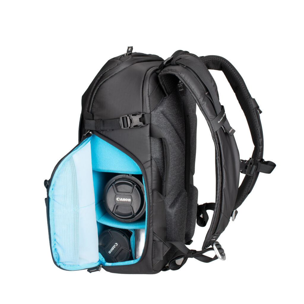 Summit-Creative Metropolis Backpack 26l zwart zijtoegang tot cameravak met blauwe interieurvoering