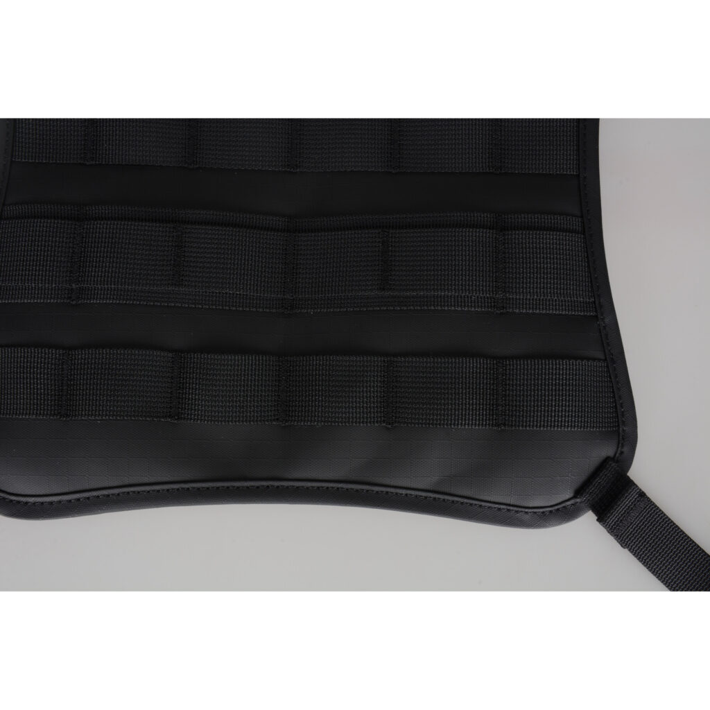 Summit-Creative Molleplate zwart close-up van geweven nylon bevestigingslussen