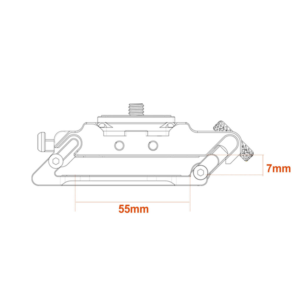 Summit-Creative Speedyclip Orange technische tekening met afmetingen en riembreedte
