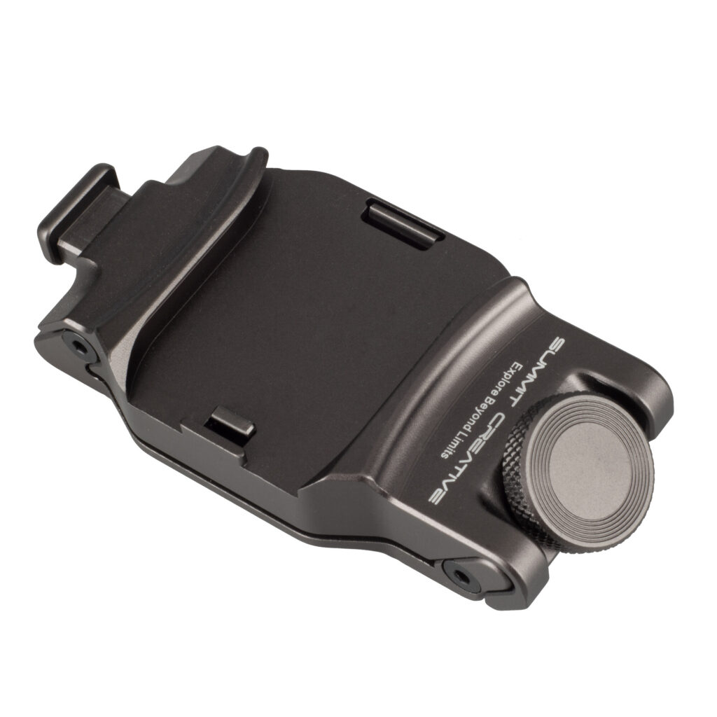 Summit-Creative Speedyclip zijkant van houder met gleuven voor plaat en draaiknop