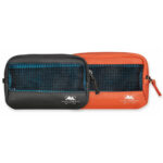 Summit-Creative Storage Bag 1L zwart en oranje variant naast elkaar met netstructuur en ritssluiting