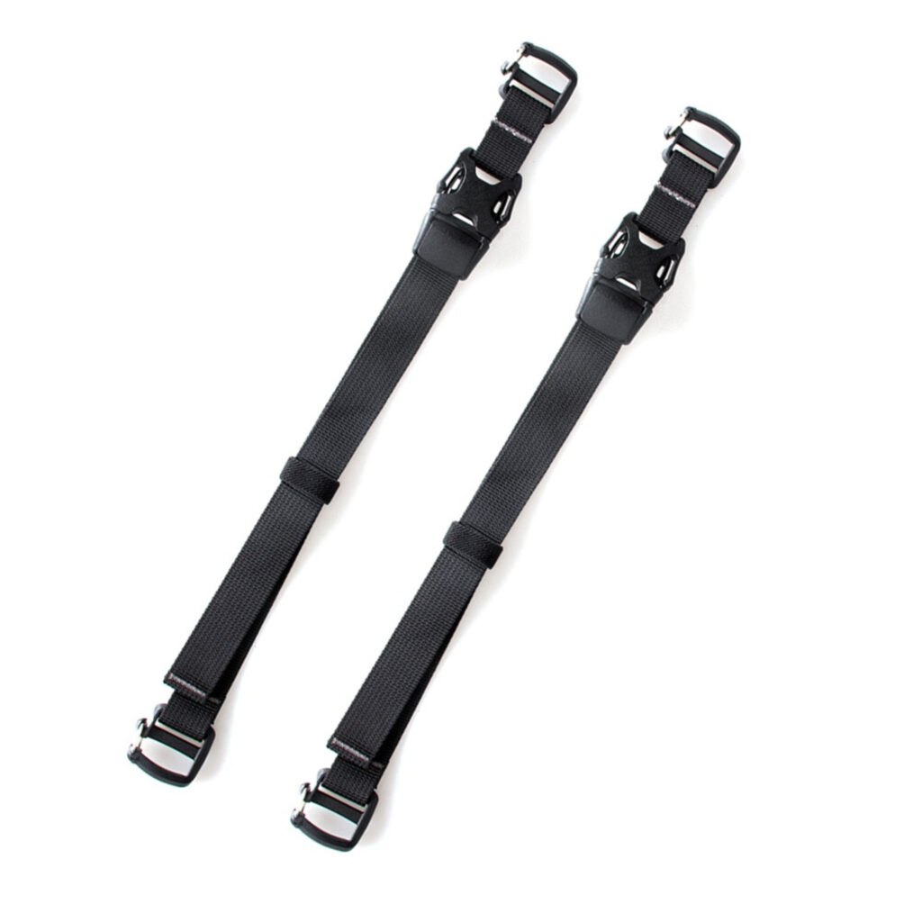Summit-Creative Tenzing BStraps zwart set bevestigingsriemen diagonaal weergegeven met kliksluiting