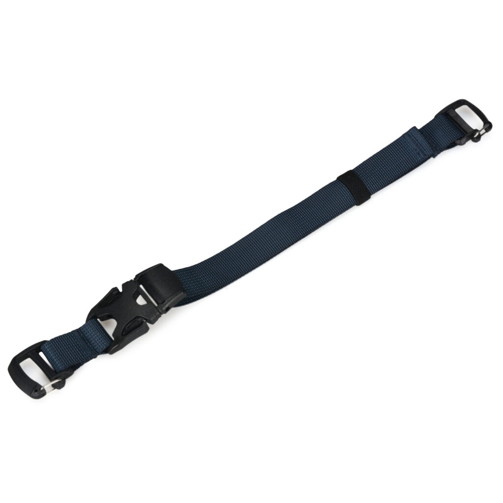 Summit-Creative Tenzing BStraps blauwe bevestigingsriem volledig uitgestrekt met kunststof sluitclip