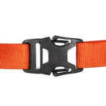 Summit-Creative Tenzing BStraps oranje close-up van gesp met geweven bandmateriaal