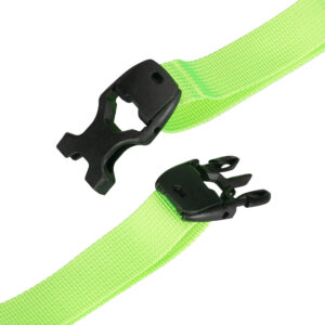 Summit-Creative Tenzing FStrap lime detailweergave van kliksluiting en geweven bandstructuur