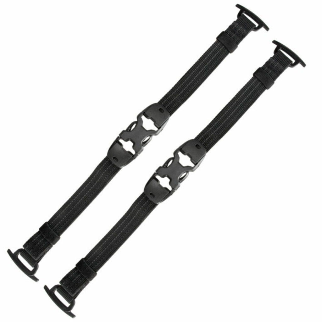 Summit-Creative Tenzing FStrap zwart-reflecterend set van twee bevestigingsriemen met kliksluiting