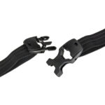 Summit-Creative Tenzing FStrap zwart-reflecterend detail van geopende middenclip met snelontgrendelingssysteem