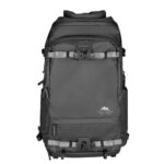 Summit-Creative Tenzing Rolltop Backpack zwart vooraanzicht met rolltop en bevestigingsgespen