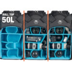 Summit-Creative Tenzing Rolltop Backpack overzicht van verschillende configuraties met 50L vakken