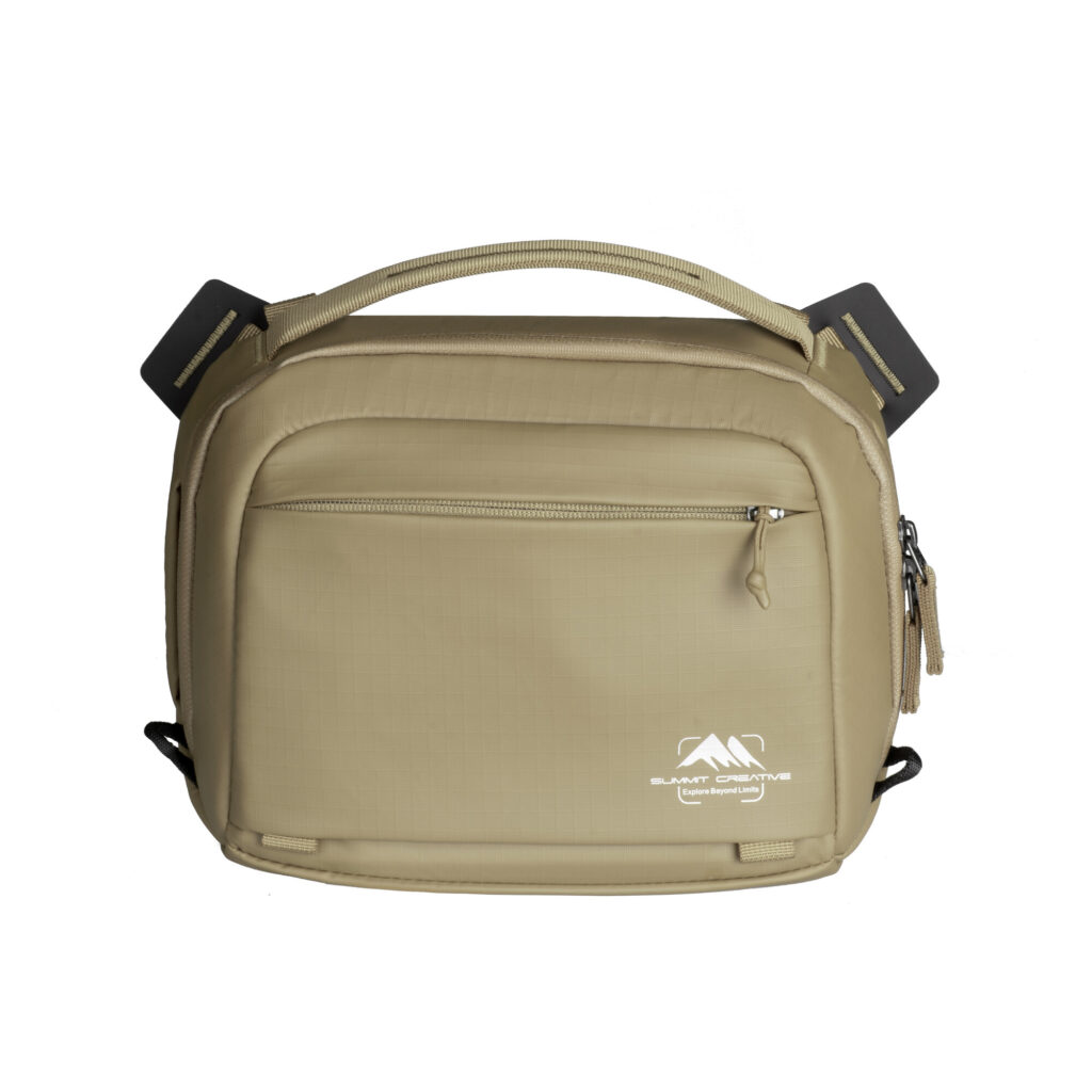 Summit-Creative Shoulder Bag champagnekleur vooraanzicht met ritssluiting en handvat