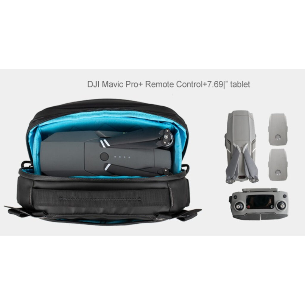 Summit-Creative Tenzing Shoulder Bag gebruikt met DJI Mavic drone-uitrusting en afstandsbediening