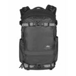 Summit-Creative Tenzing Backpack zwart vooraanzicht met compressieriemen en ritsvakken