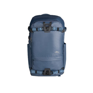 Summit-Creative Tenzing Backpack blauw vooraanzicht met ritssluitingen en compressieriemen