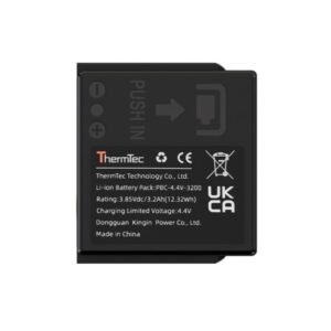 ThermTec Accu vooraanzicht van de batterij met ThermTec-label en specificaties