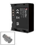 ThermTec Oplader achteraanzicht van de laadunit met productlabel en contactpunten