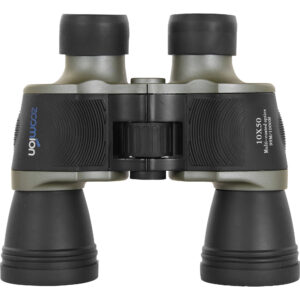 Zoomion Albatross 10x50mm vooraanzicht van de verrekijker met centrale scherpstelknop