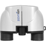 Zoomion Sparrow 8x21mm vooraanzicht van compacte verrekijker met centrale scherpstelknop