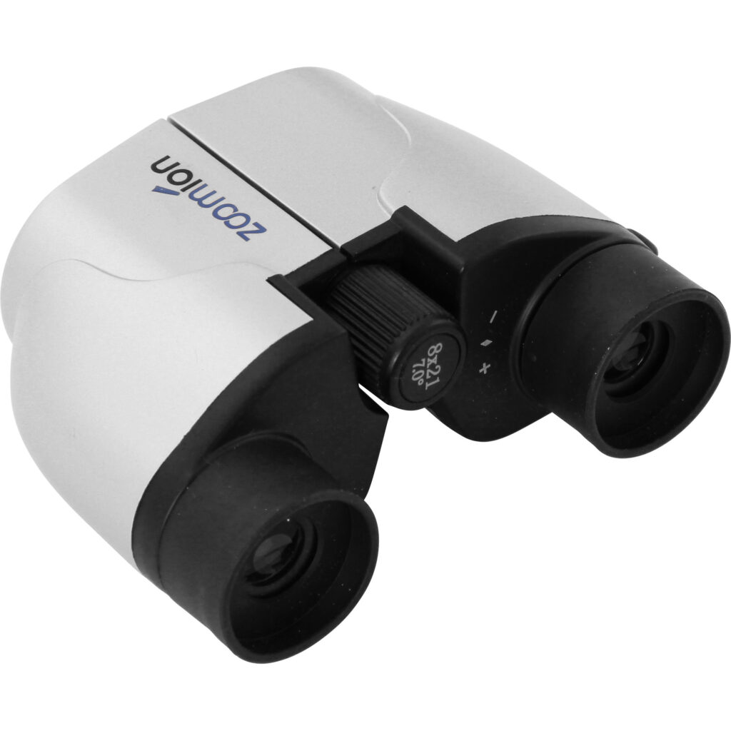 Zoomion Sparrow 8x21mm bovenaanzicht met dioptriering en centrale focuswiel