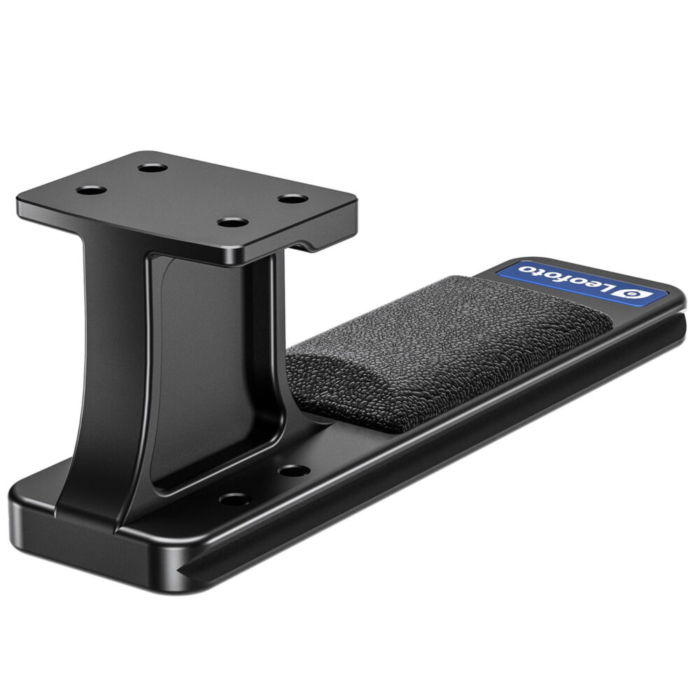 Leofoto CF-05 Lensvoet zijaanzicht met aluminium arm en gripvlak