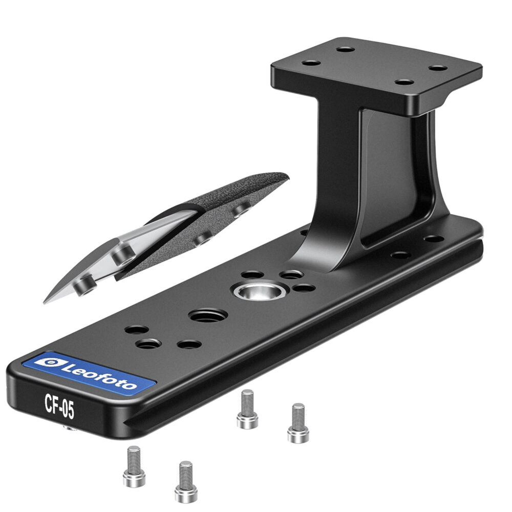 Leofoto CF-05 Lensvoet met bevestigingsset en montagegaten