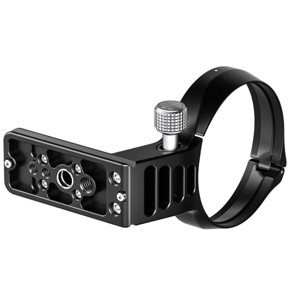 Leofoto CFC-01 Lensring onderaanzicht met QD-aansluiting en 1/4"-3/8" schroefdraad
