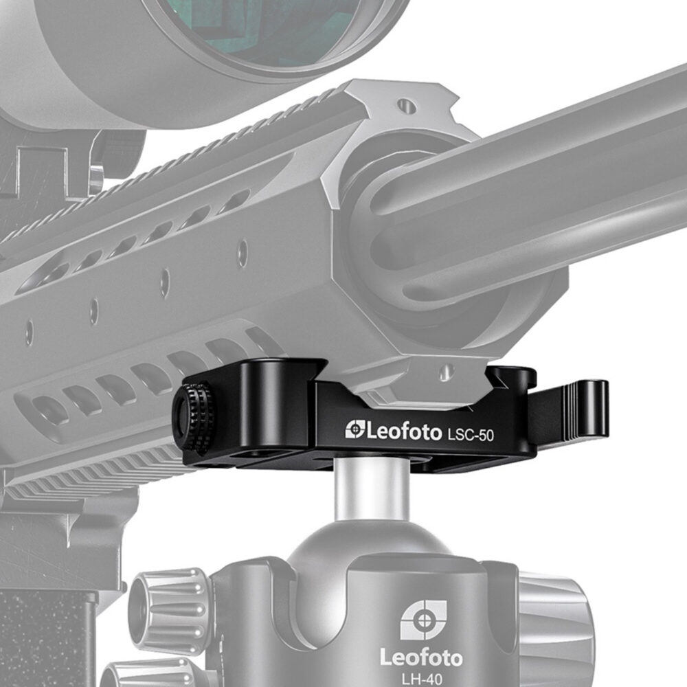 Leofoto LSC-50 Snelkoppeling close-up zijaanzicht op statiefkop