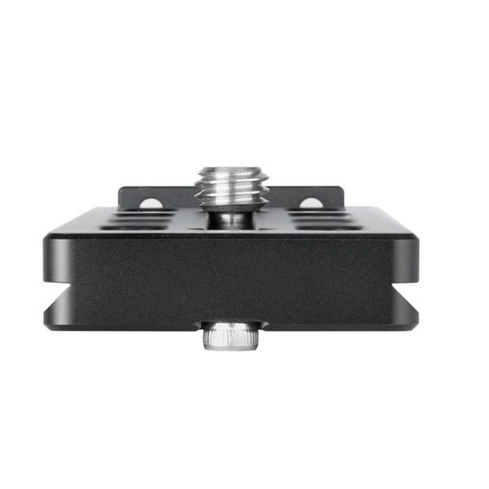 Leofoto PL-200 Snelkoppelingsplaat onderaanzicht met 1/4" schroefaansluiting en Arca-Swiss profiel