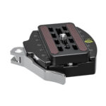 Leofoto LR-70+QP-70N Snelkoppeling zijaanzicht met NP-70 plaat en open hendelstand