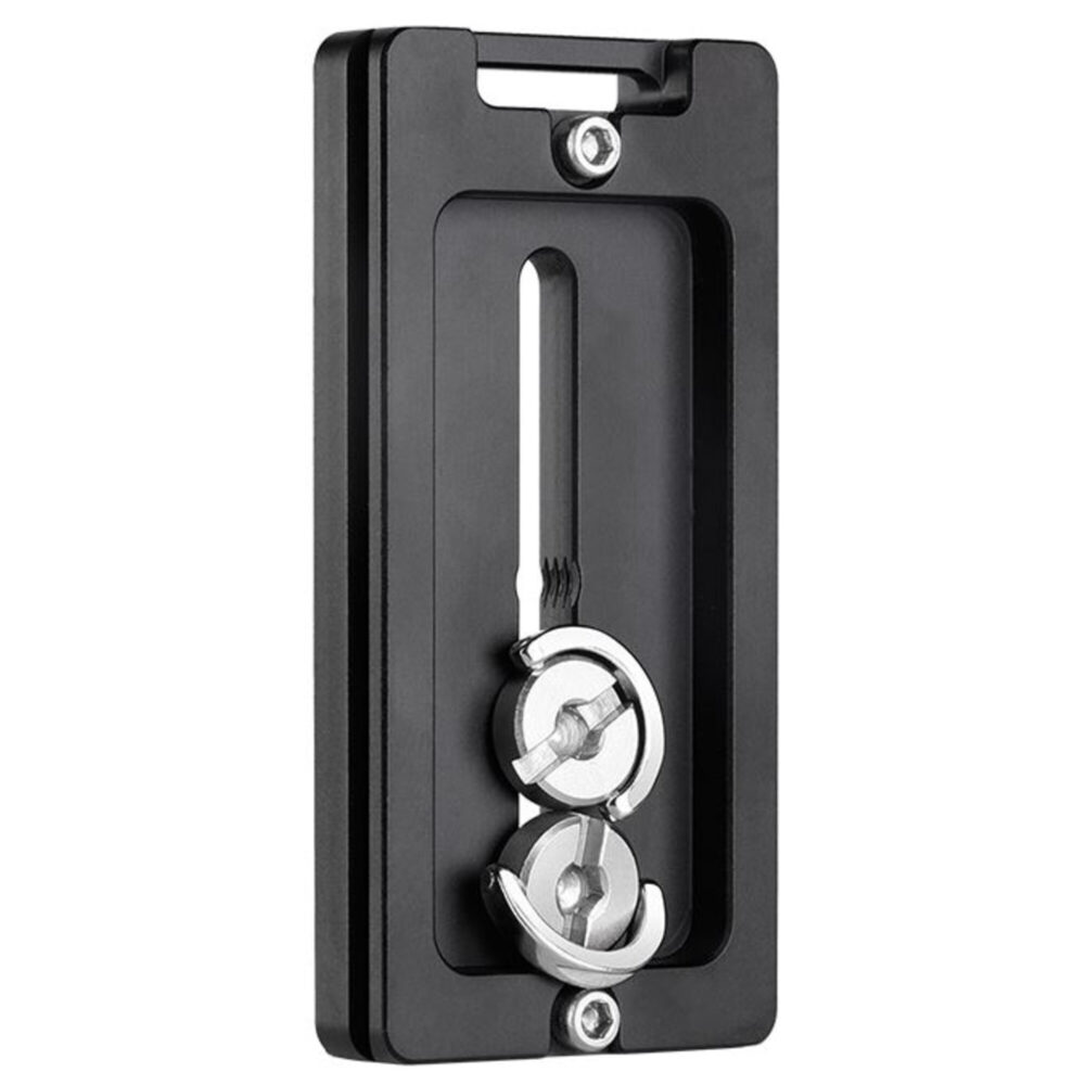 Leofoto PL-80 Snelkoppelingsplaat met centrale sleuf, schroef en veiligheidsschroeven